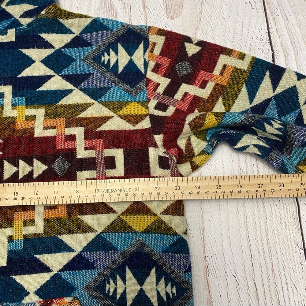 Alpaca Colorful Geometric Pattern Hoodie Large - Picture 8 of 9